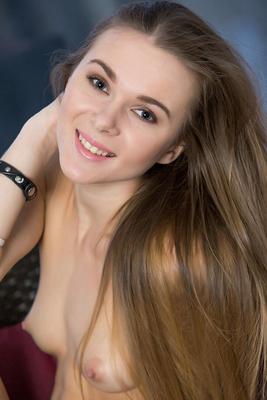 12P Beautiful glamour teen bares her perky tits poses her skinny naked body