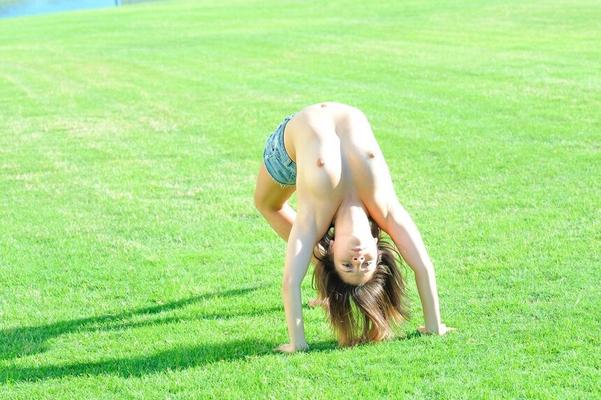 15P Teen from next door goes topless at the park and at home before getting naked