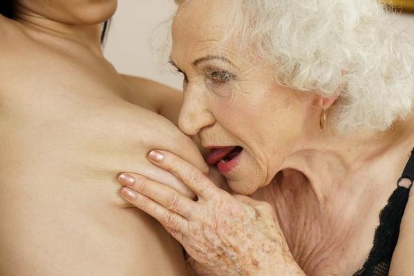 18P Old big tit granny Norma in ass and pussy licking action with busty teen Aysa