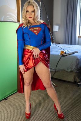 21P Blonde supergirl Lisey Sweet exposes her yummy ass and hot tits in a solo