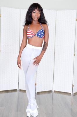 15P Beautiful black girl Sarah Banks A frees her hot ass from white pantyhose