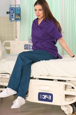 21P Hot nurse Missy Stone uncovers her small tits and gets fucked at the hospital