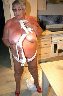 20P Mature BBW Grandma Libby strips in the kitchen to wine & dine & toy pussy nude