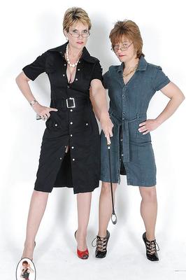 15P Barely clothed mature fetish ladies demonstrating their goods