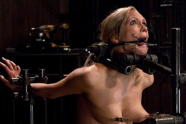 21P Mom Rain DeGrey gets tortured and toyed while bound to a metal construction