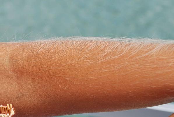 21P Long-haired American MILF Lori Anderson showing off her very hairy arms