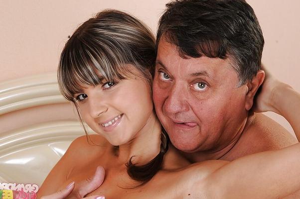 16P Slutty teen Doris Ivy fucks an oldman's cock and tastes a gooey cumshot