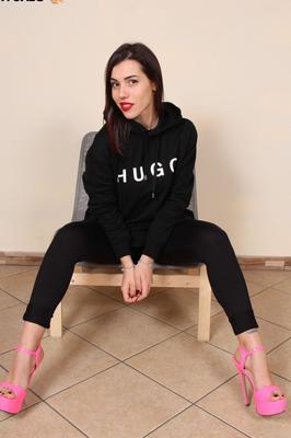 12P Beautiful girl Petra purses her red lips before taking off her high heels