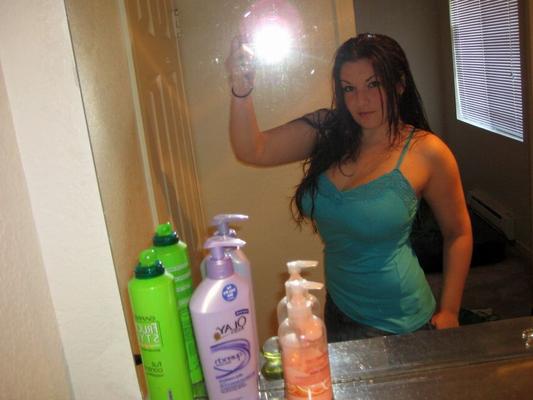 12P Kayla squeezes her huge perky DD tits together
