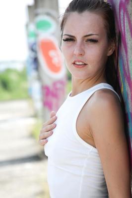 21P Skinny Czech teen Cindy Shine gets naked & fingers her shaved twat after a jog