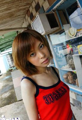 16P Slim asian babe with long legs Minami Aikawa exposing her tempting curves