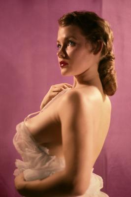 11P Lovely British vintage model Judy Lee Tomerlin exposing her perky natural tits