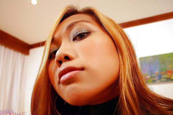 16P Busty redhead Asian ladyboy Megan showing off her big perky boobs