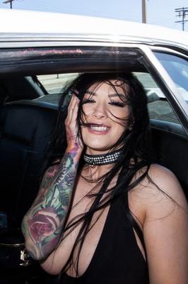 15P Tattooed brunette Katrina Jade flips the bird before sex with a big black cock