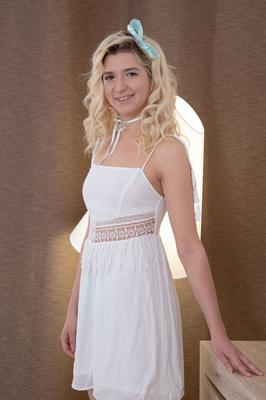 15P Cute blonde Cornelia wears a ribbon in her hair during sex with her boyfriend
