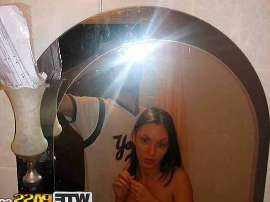 16P Tall amateur Aurita poses naked during candid action around her palce