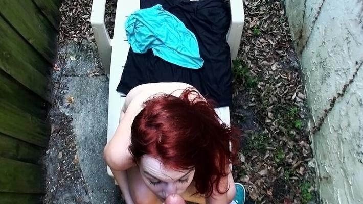 16P Andrea Sky gets a lot of jizz to swallow after outdoor oral sex for cash