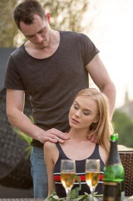 17P Thin blonde with nice tits sucks off a large cock after wine and sex