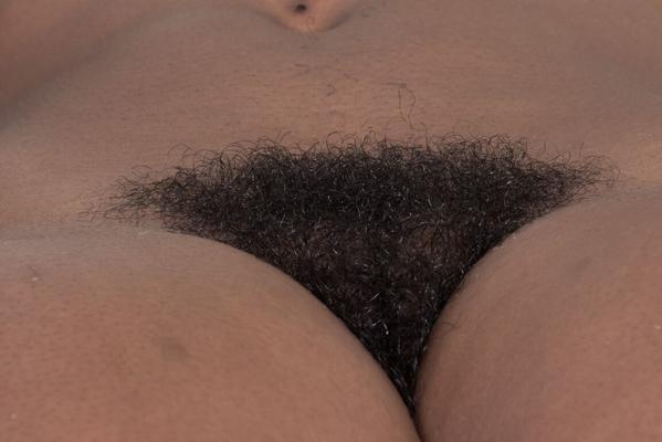16P Big nippled hot ebony Bobbie Rains spreads naked to show her hairy pussy