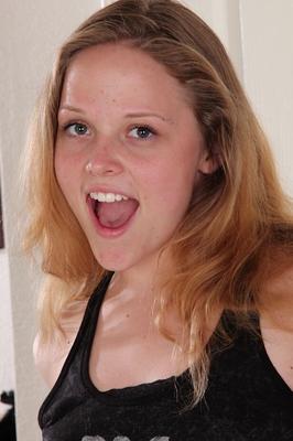 16P Young blonde chick Sophia Monore baring tiny teen tits and smooth pussy