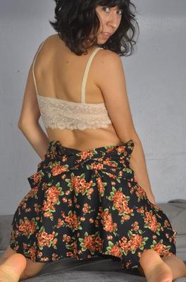 18P Clothed brunette Vivi Marie quickly strips to showcase her beaver