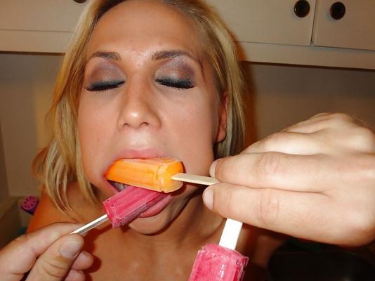 16P Blonde with big fake tits Alanah Rae gets mouth stuffed with toys