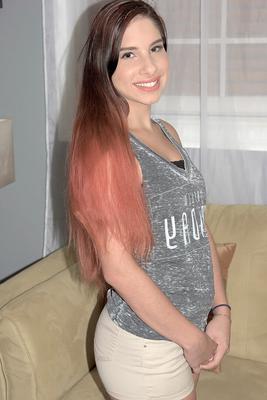 16P Long haired teen Vanessa Lust bares her tiny tits and big ass while alone