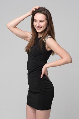21P European sweetie Milana removes her black dress to show her amazing figure