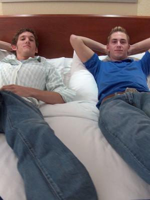 21P College roommates Wade & Thomas strip naked & tease with their delicious cocks