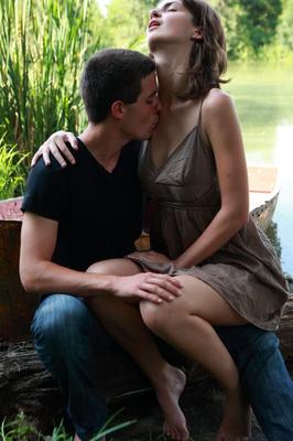 20P Young brunette takes a cumshot on her chest after fucking on a shoreline
