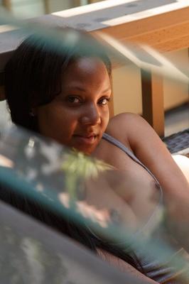 11P Ebony teen with a big bum Dajah Wallace poses and teases with her curves