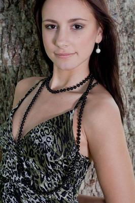 18P European teen Karina N shedding satin panties and short dress to pose nude
