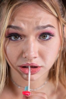 15P Cute girl spits out cum after POV sex in pigtails and knee socks