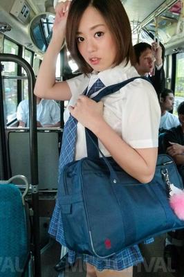 15P Yuna Satsuki Asian is touched all over and sucks tools in the bus