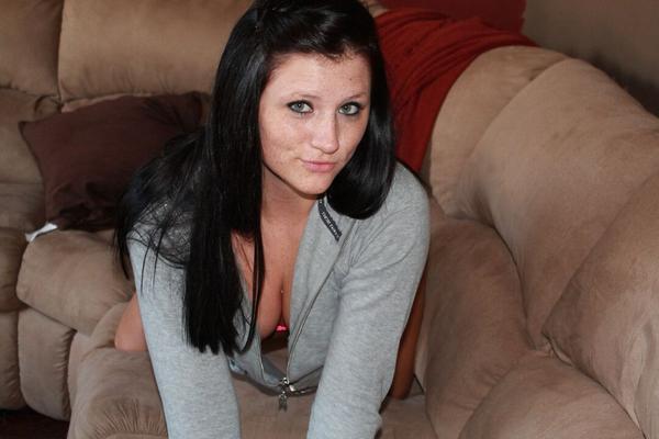 12P Young brunette girl Freckles 18 strips down her lace panties