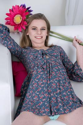 16P Fair skinned girl Catarina Petrov removes lace underwear in her nude debut