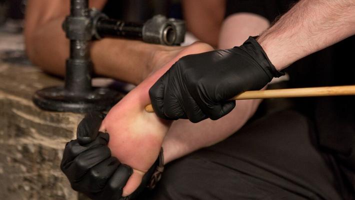 17P Slim black girl Nikki Darling gets worked over in hardcore bondage
