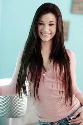 16P Lovely teen Lacie Channing stripping and exposing her pink honey pot
