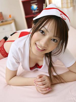 12P Sexy Asian nurse Yui Nakata exposes her sweet tits & sucks a small hairy cock