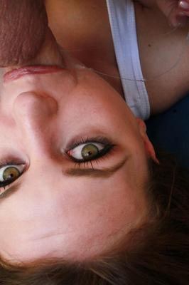 16P Deepthroat specialist Kasey Chase riding cock with fingers in asshole on patio