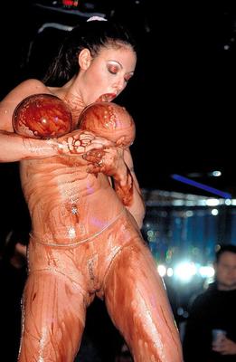21P Brunette MILF Crystal Gunns gets messy after showing her huge bosom