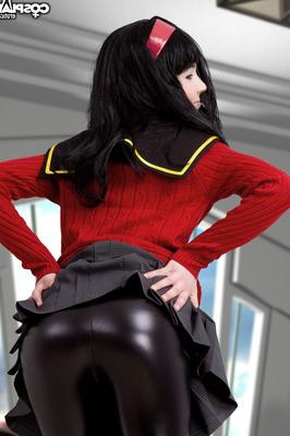 12P 黒髪の女の子のコスプレ衣装が部分的に無料で動作します