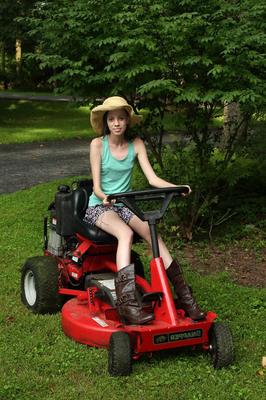 16P Very skinny teen Aria Haze in boots outdoors jams corn cob in her tiny pussy