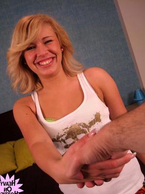 12P Stunning Hungarian babe Lydia Love gets her pretty face glazed with jizz