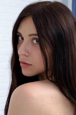 21P Flat-chested teen Julia Swork giving close-up views of her delicious bald twat