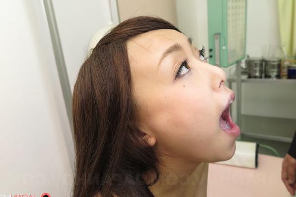 21P Japanese brunette Nana Sasaki shows her tits and gives head at school