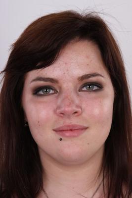 20P Amateur fatty Katherina stands naked before sitting to show her snatch