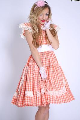 19P Sweet looking teen model Carmen Callaway posing in her new dress