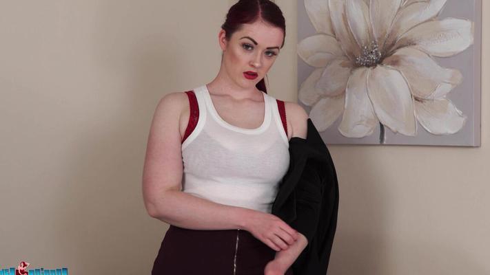 16P Caucasian amateur releases her tits before working her big ass in heels