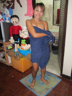 11P Petite Thai girl sports a fresh creampie after fucking a Farang in POV mode